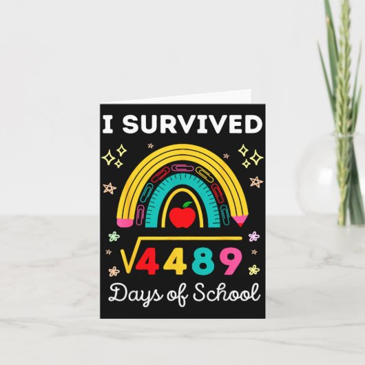 Carte I Survived Square Root 4489 67 Days Of School Math (Devant)