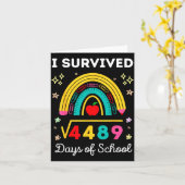 Carte I Survived Square Root 4489 67 Days Of School Math (Fleur jaune)
