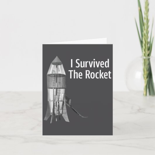 Carte I Survived The Rocket Funny Apparel  (Devant)