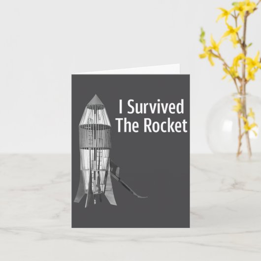 Carte I Survived The Rocket Funny Apparel  (Fleur jaune)