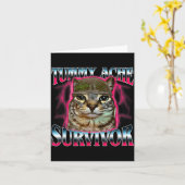 Carte I Survived Today's Funny Tummy Ache Survivor Cat M (Fleur jaune)