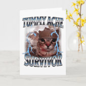 Carte I Survived Today's Tummy Ache Folded Greeting Card (Fleur jaune)
