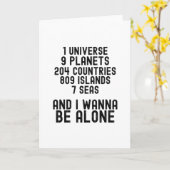 Carte I Wanna Be Alone - Funny Introvert (Fleur jaune)