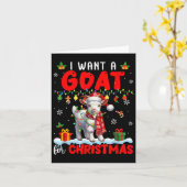 Carte I Want A Goat For Christmas Santa Goat Farmer Ranc (Fleur jaune)