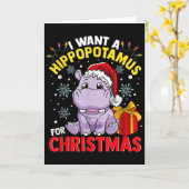 Carte I Want A Hippopotamus For Christmas (Fleur jaune)