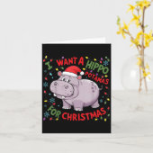 Carte I Want A Hiptamus For Christmas Hiptamus Cute Funn (Fleur jaune)