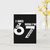 Carte I Was 6 Now I'm 7 Funny 7th Birthday Funny Six Sev (Fleur jaune)