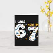 Carte I Was 6 Now Im 7 Hockey Birthday (Fleur jaune)
