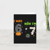 Carte I Was 6 Now I'm 7 Soky Birthday Halloween Graphic (Devant)