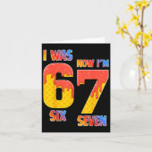 Carte I Was 6 Now I'm 7 Year Old 7th Birthday Boy 7 Year (Fleur jaune)