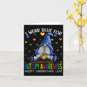 Carte I Wear Blue for Autism Aware Accept (Fleur jaune)