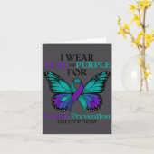 Carte I Wear Teal &amp; Purple Butterfly Suicide Prevent (Fleur jaune)