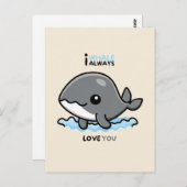 Carte "I Whale Always Love You" (Devant / Derrière)