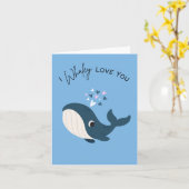 Carte I Whaley Love You - Pun Valentine's Day (Fleur jaune)