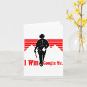Carte I Win Google Me Motivational Retro Silhouette Shir (Fleur jaune)