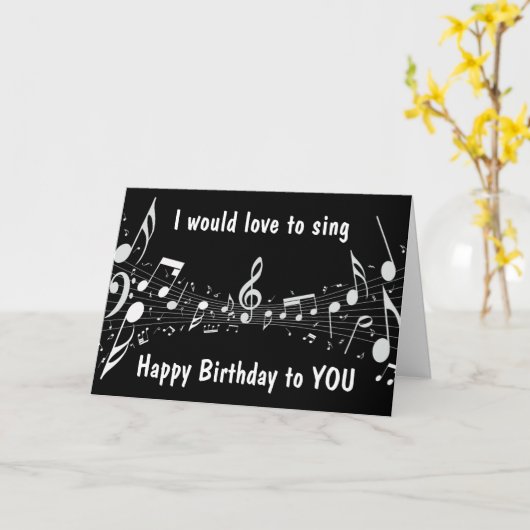 CARTE I WON'T SING TO SAVE YOUR EARS **BIRTHDAY CARD** (Fleur jaune)