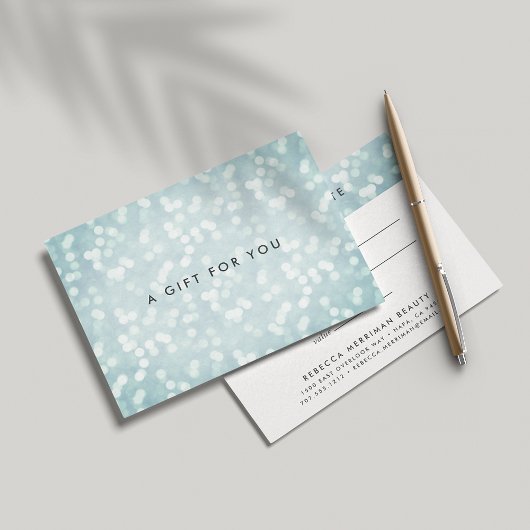 Carte Ice Blue Bokeh | Certificat cadeau