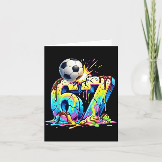 Carte Ice Cream Drip Soccer 67 Six Seven Funny Gen Alpha (Devant)