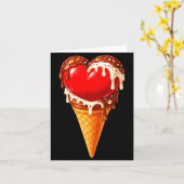 Carte Ice Cream Heart Funny Drip Valentines Day Boys Gir (Fleur jaune)