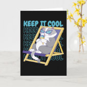 Carte Ice Cream Summer Beach Ice Cream Vacation Cat (Fleur jaune)