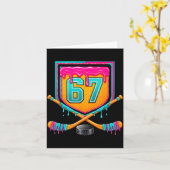 Carte Ice Hockey Drip Number 67 Ice Hockey Player (Fleur jaune)