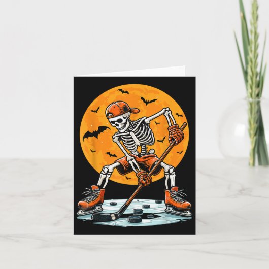 Carte Ice Hockey Skeleton Soky Boys Halloween Hockey Pla (Devant)