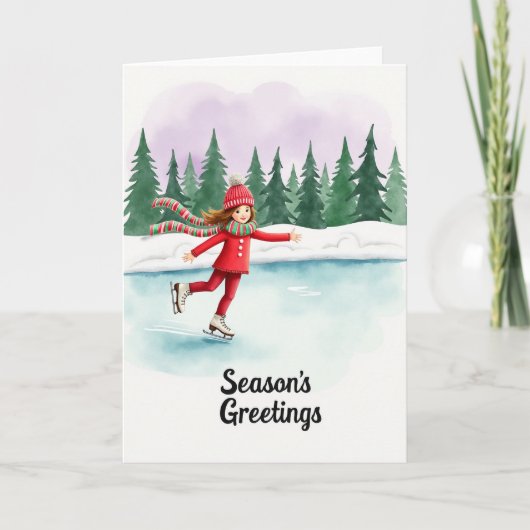 Carte Ice Skating Winter Card (Devant)
