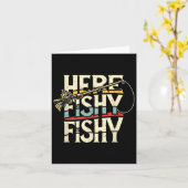 Carte Ici Pêche Poisson Drôle Pêche (Fleur jaune)