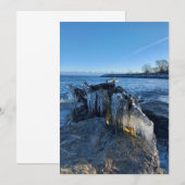 Carte Icicles du paysage gelé au bord du lac (Devant / Derrière)