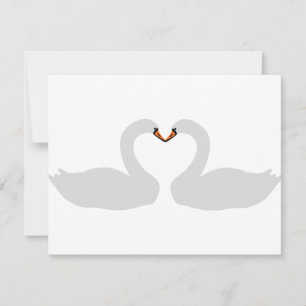 Carte icône de deux cygnes blancs