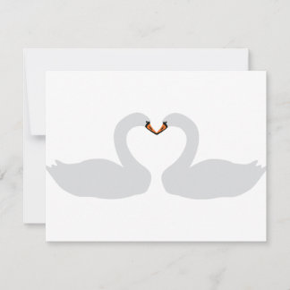 Carte icône de deux cygnes blancs