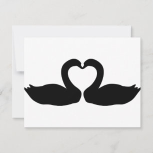 Carte icône de deux cygnes noirs