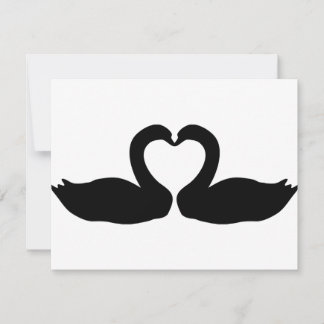 Carte icône de deux cygnes noirs