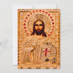 Carte Icône dorée de Jésus-Christ