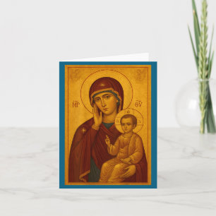 Carte Icône orthodoxe de la Théotokos et de l'enfant Jés