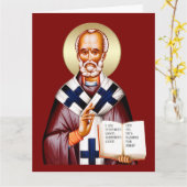 Carte Icône orthodoxe de saint Nicolas (Fleur jaune)