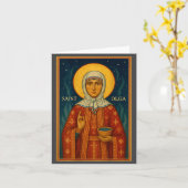 Carte Icône orthodoxe de sainte Olga d'Alaska  (Fleur jaune)
