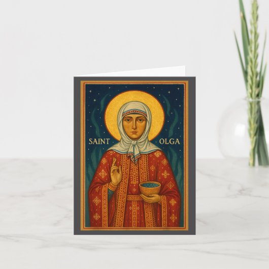 Carte Icône orthodoxe de sainte Olga d'Alaska  (Devant)