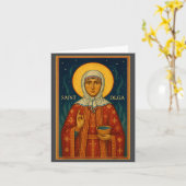 Carte Icône orthodoxe de sainte Olga d'Alaska  (Fleur jaune)