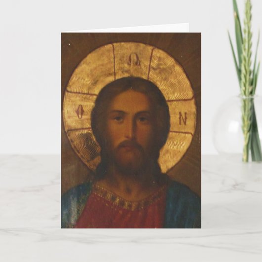 CARTE ICÔNE ORTHODOXE GRECQUE VINTAGE (Devant)