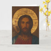 CARTE ICÔNE ORTHODOXE GRECQUE VINTAGE (Fleur jaune)