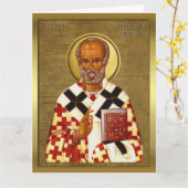 Carte Icône orthodoxe Saint Nicolas 10 (Fleur jaune)