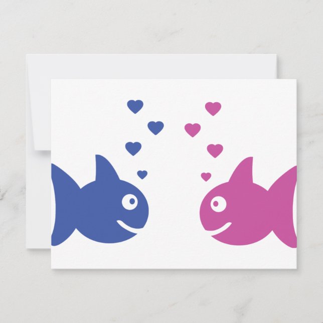 Carte icône poissons en amour (Devant)