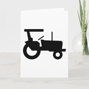 Carte Icône vintage Tracteur Silhouette Farm Equipment