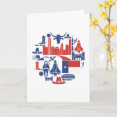 Carte Icônes de Houston le Texas (Fleur jaune)