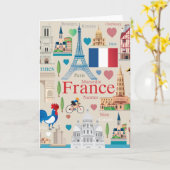 Carte Icônes mignonnes de la France (Fleur jaune)