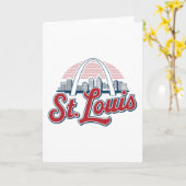 Carte Iconic St. Louis Gateway Arch, Retro Style (Fleur jaune)