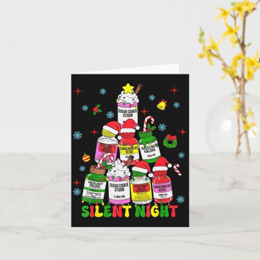Carte Icu Nurse Silent Night Profol Christmas Tree Merry (Fleur jaune)