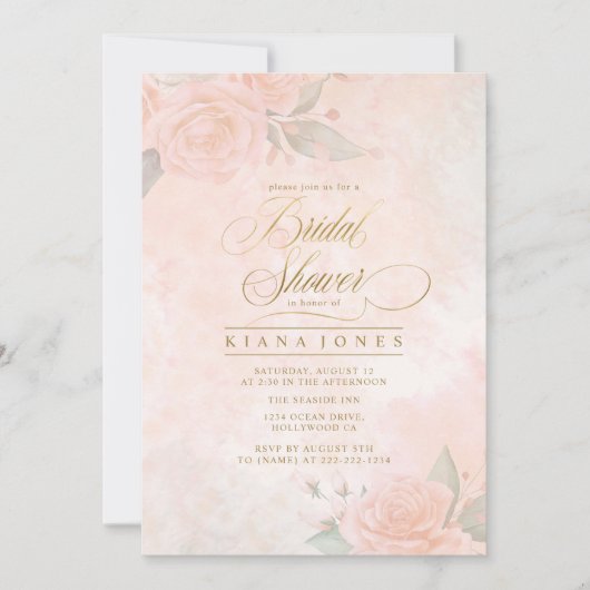 Carte ID de Fête des mariées Rose souple 828 (Devant)