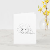 Carte Idée cadeau chiot Cockapoo, amateur de chiens (Fleur jaune)